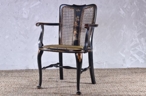 CHINOISERIE CANED ARMCHAIR - ADDITIONAL PHOTO 1