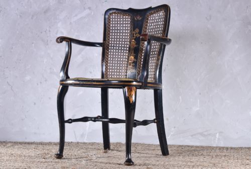 CHINOISERIE CANED ARMCHAIR - ADDITIONAL PHOTO 4