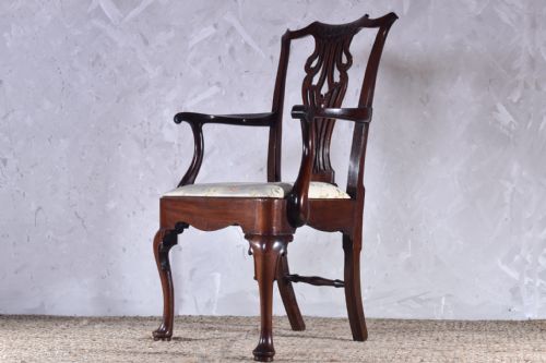 MAHOGANY SCROLL TOP ARMCHAIR - ADDITIONAL PHOTO 1