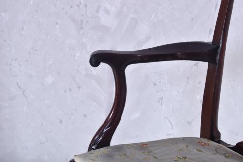 MAHOGANY SCROLL TOP ARMCHAIR - ADDITIONAL PHOTO 5