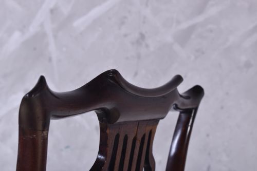 MAHOGANY SCROLL TOP ARMCHAIR - ADDITIONAL PHOTO 6