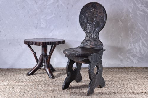 liberty co carved hall chair - CATEGORY: ANTIQUE CHAIRS - DATED 1900