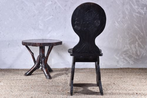 LIBERTY CO CARVED HALL CHAIR - ADDITIONAL PHOTO 4