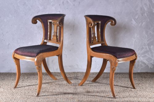 baines abraham son satin birch dining chairs - CATEGORY: ANTIQUE CHAIRS - DATED GEORGIAN