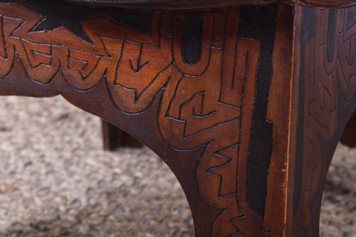 THEBES STYLE POKERWORK STOOL - ADDITIONAL PHOTO 1