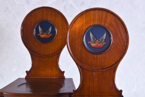 PAIR OF GEORGE III HALL CHAIRS - ADDITIONAL PHOTO 1