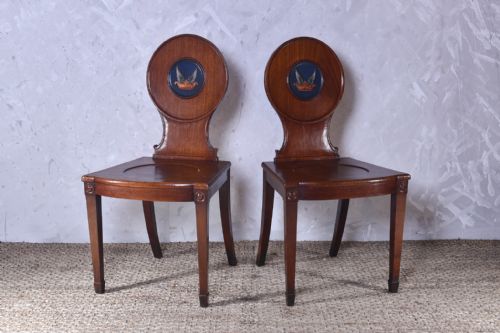 PAIR OF GEORGE III HALL CHAIRS - ADDITIONAL PHOTO 2