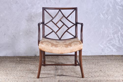 mahogany cockpen open armchair - CATEGORY: ANTIQUE CHAIRS - DATED 1920