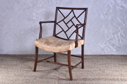 MAHOGANY COCKPEN OPEN ARMCHAIR - ADDITIONAL PHOTO 2