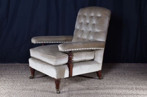 deep seated easy armchair - CATEGORY: ANTIQUE CHAIRS - DATED VICTORIAN