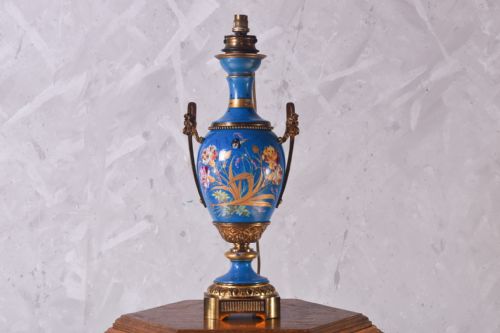 porcelain sevres style lamp - CATEGORY: ANTIQUE LIGHTING - DATED 19TH CENTURY
