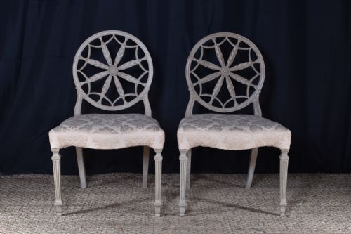 PAIR OF PAINTED WHEEL BACK CHAIRS - ADDITIONAL PHOTO 2