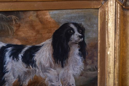 OIL ON CANVAS PAINTING ENGLISH SPRINGER SPANIEL IN A LANDSCAPE - ADDITIONAL PHOTO 2
