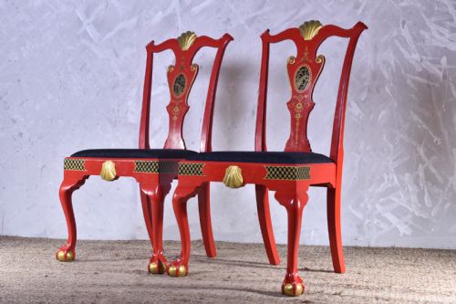 pair of george iii style painted side chairs - CATEGORY: ANTIQUE CHAIRS - DATED 19TH CENTURY