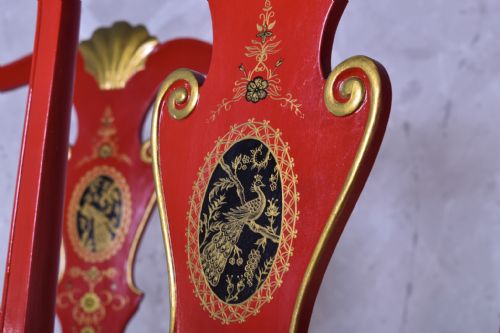 PAIR OF GEORGE III STYLE PAINTED SIDE CHAIRS - ADDITIONAL PHOTO 1