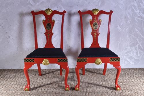 PAIR OF GEORGE III STYLE PAINTED SIDE CHAIRS - ADDITIONAL PHOTO 3