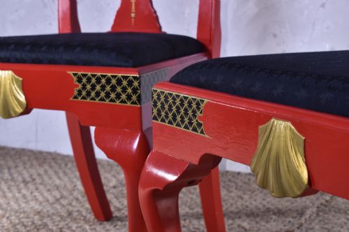 PAIR OF GEORGE III STYLE PAINTED SIDE CHAIRS - ADDITIONAL PHOTO 4