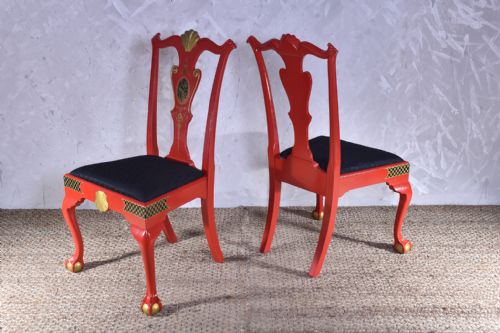 PAIR OF GEORGE III STYLE PAINTED SIDE CHAIRS - ADDITIONAL PHOTO 6