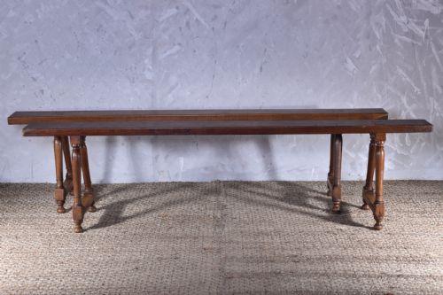 PAIR OF 19TH CENTURY FRUITWOOD BENCHES - ADDITIONAL PHOTO 3