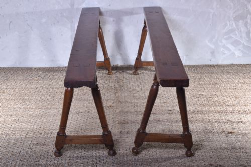PAIR OF 19TH CENTURY FRUITWOOD BENCHES - ADDITIONAL PHOTO 6