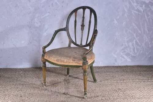 GEORGE III PAINTED OVALBACK ARMCHAIR - ADDITIONAL PHOTO 2