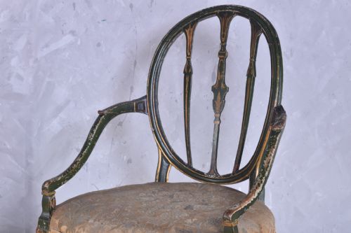 GEORGE III PAINTED OVALBACK ARMCHAIR - ADDITIONAL PHOTO 5