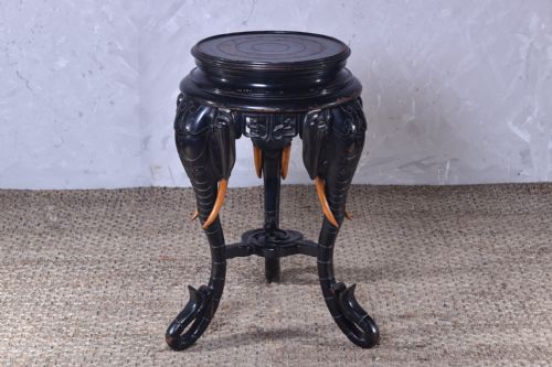 carved elephant side table - CATEGORY: ANTIQUE FURNITURE - DATED VICTORIAN