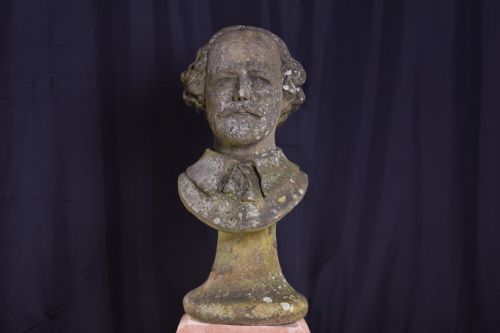 william shakespeare sandstone bust - CATEGORY: ANTIQUE SCULPTURES - DATED 19TH CENTURY