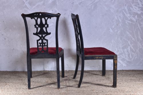 PAIR OF CHINESE CHIPPENDALE STYLE SIDE CHAIRS - ADDITIONAL PHOTO 7