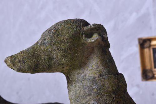 PAIR OF COMPOSITE STONE GREYHOUNDS - ADDITIONAL PHOTO 5