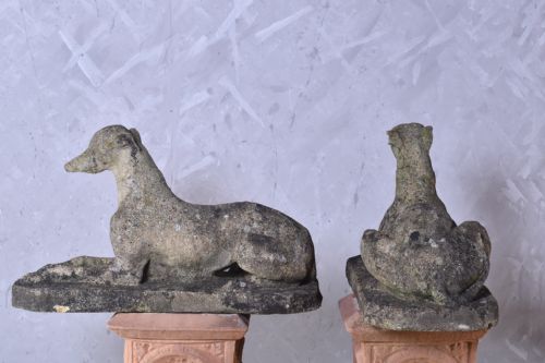 PAIR OF COMPOSITE STONE GREYHOUNDS - ADDITIONAL PHOTO 6