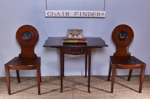 pair of george iii hall chairs - CATEGORY: ANTIQUE CHAIRS - DATED 18TH CENTURY