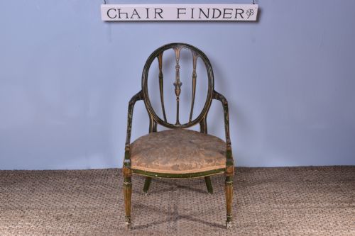 george iii painted ovalback armchair - CATEGORY: ANTIQUE CHAIRS - DATED 18TH CENTURY