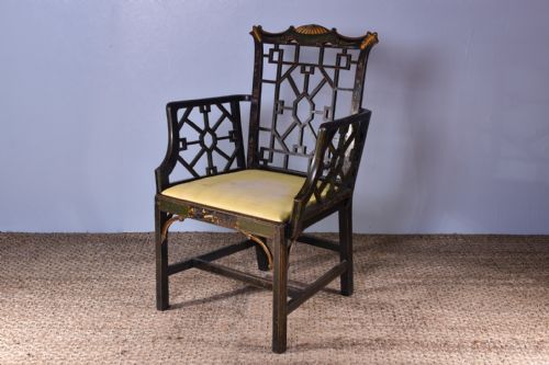 chinese chippendale style armchair - CATEGORY: ANTIQUE CHAIRS - DATED 19TH CENTURY