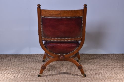 FIGURED WALNUT XFRAME ARMCHAIR - ADDITIONAL PHOTO 8