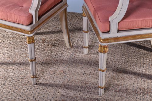 PAIR OF PAINTED GOTHIC STYLE ARMCHAIRS - ADDITIONAL PHOTO 8