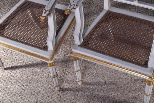 PAIR OF PAINTED GOTHIC STYLE ARMCHAIRS - ADDITIONAL PHOTO 9