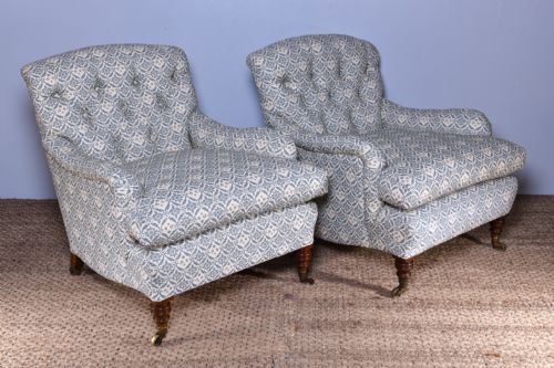 PAIR OF HOWARD SONS BRIDGEWATER ARMCHAIRS - ADDITIONAL PHOTO 4