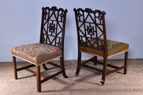pair of robert manwaring style side chairs - CATEGORY: ANTIQUE CHAIRS - DATED 19TH CENTURY
