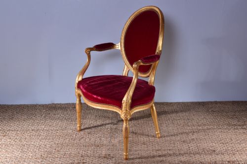 GEORGE III GILTWOOD OPEN ARMCHAIR - ADDITIONAL PHOTO 3