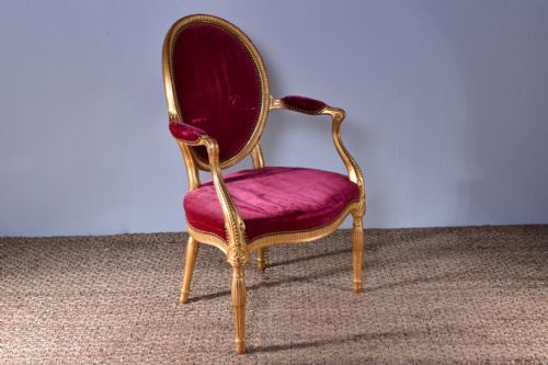 GEORGE III GILTWOOD OPEN ARMCHAIR - ADDITIONAL PHOTO 6