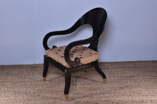 regency klismos armchair - CATEGORY: ANTIQUE CHAIRS - DATED REGENCY