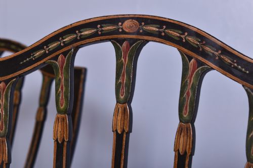 PAIR OF GEORGE III PAINTED SHEILDBACK CHAIRS - ADDITIONAL PHOTO 3