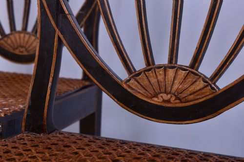 PAIR OF GEORGE III PAINTED SHEILDBACK CHAIRS - ADDITIONAL PHOTO 5