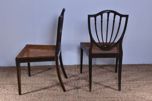 PAIR OF GEORGE III PAINTED SHEILDBACK CHAIRS - ADDITIONAL PHOTO 9