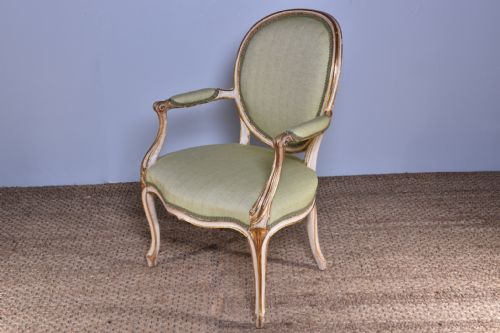 george iii painted cabriole armchair - CATEGORY: ANTIQUE CHAIRS - DATED 18TH CENTURY