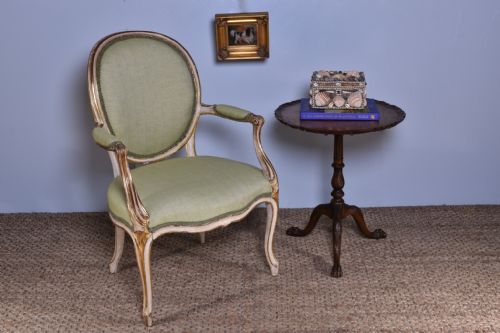 GEORGE III PAINTED CABRIOLE ARMCHAIR - ADDITIONAL PHOTO 1