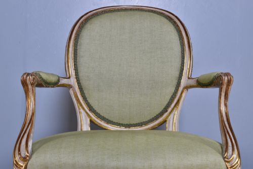 GEORGE III PAINTED CABRIOLE ARMCHAIR - ADDITIONAL PHOTO 2