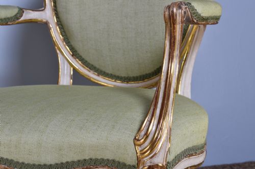 GEORGE III PAINTED CABRIOLE ARMCHAIR - ADDITIONAL PHOTO 3