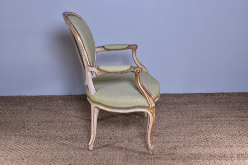 GEORGE III PAINTED CABRIOLE ARMCHAIR - ADDITIONAL PHOTO 5